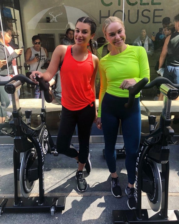 Lea Michele and Becca Tobin at CHLA cycle event