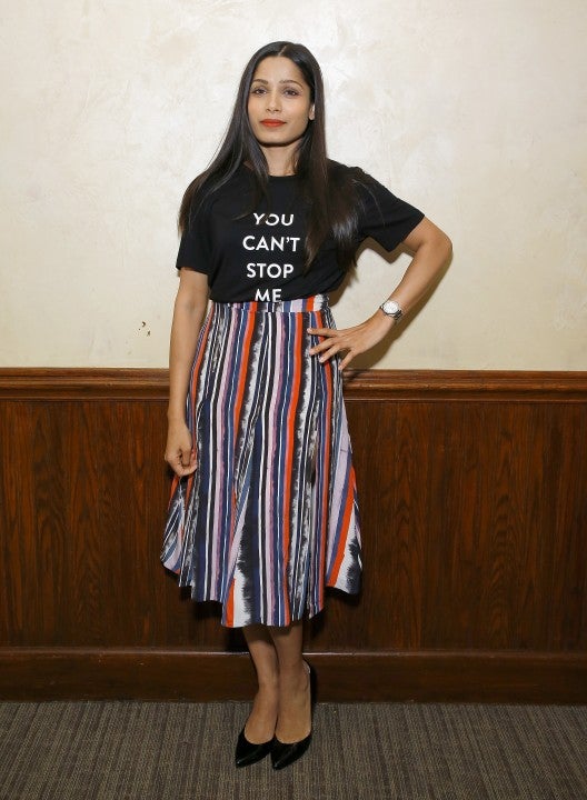 Freida Pinto in you can't stop me tee