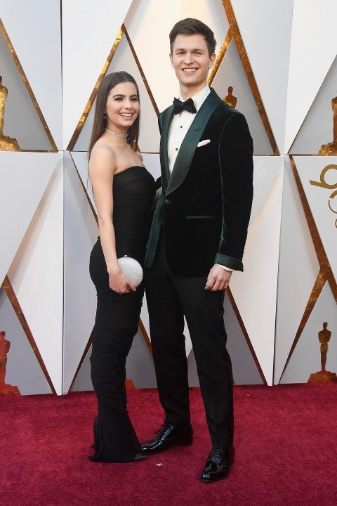 Violetta Komyshan and Ansel Elgort at 2018 Oscars