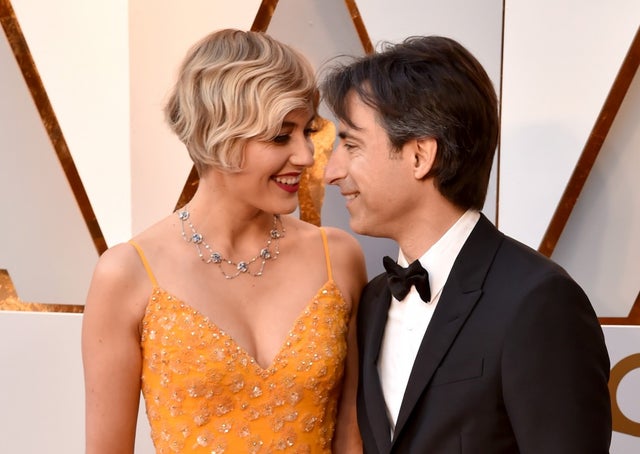 Greta Gerwig and Noah Baumbach at 2018 Oscars