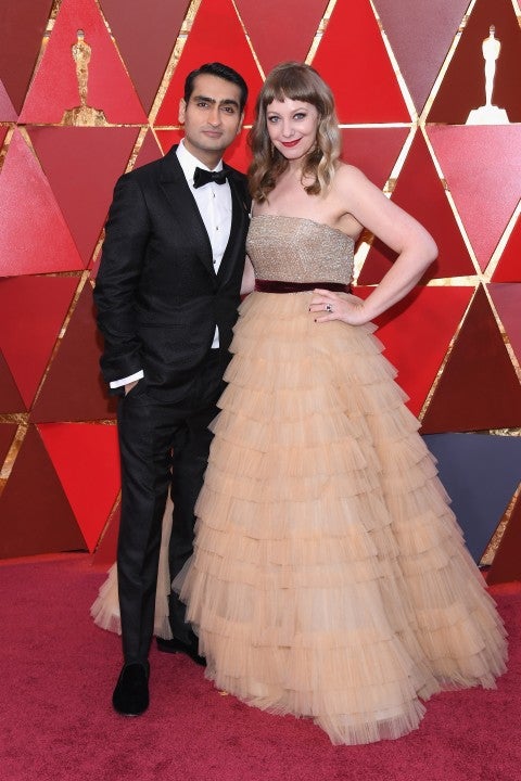 Kumail Nanjiani and Emily V. Gordon at 2018 Oscars