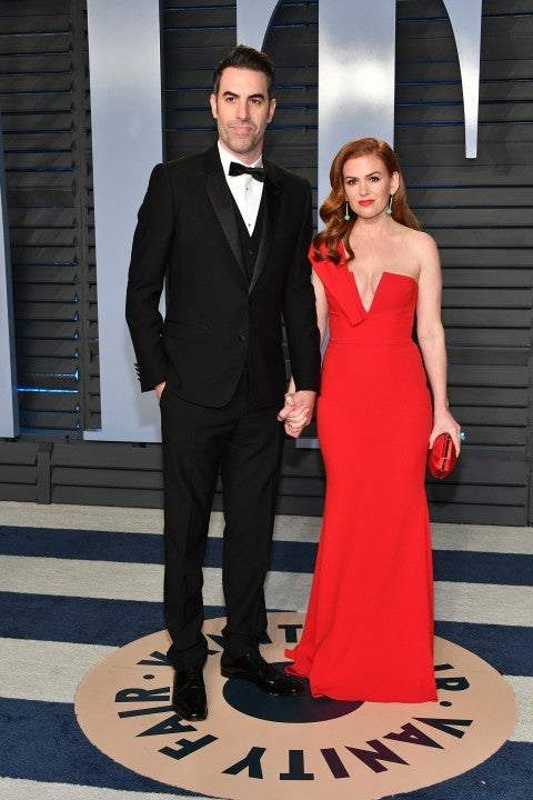 Sacha Baron Cohen and Isla Fisher at 2018 VF party
