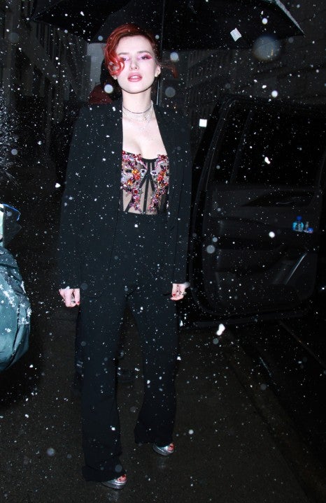 Bella Thorne in NYC in blizzard