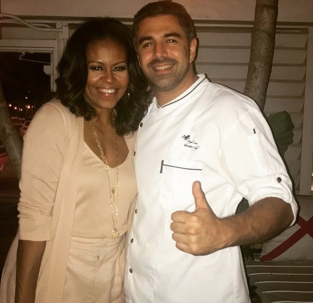 Michelle Obama and Chef Angel Leon