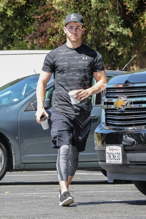 Nick Jonas at gym in Weho