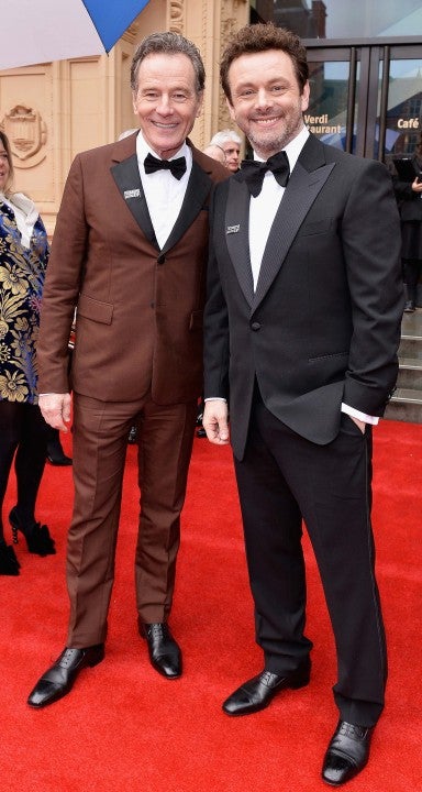 Bryan Cranston and Michael Sheen at the 2018 Olivier Awards in England on Apr. 8