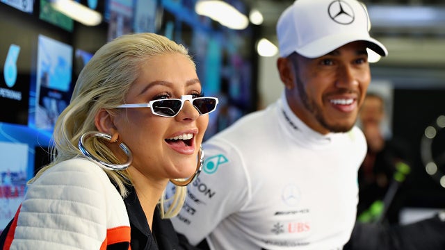 Christina Aguilera and Lewis Hamilton