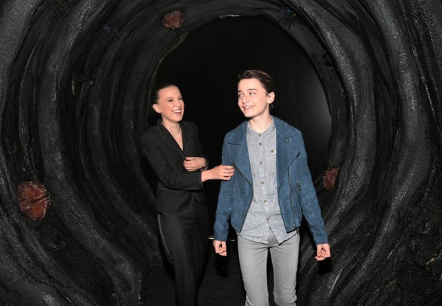 Millie Bobby Brown and Noah Schnapp at netflix event
