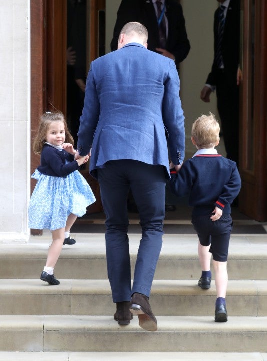 Princess Charlotte meets brother Louis