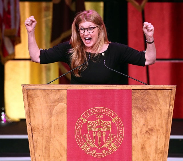 Connie Birtton gives speech at USC