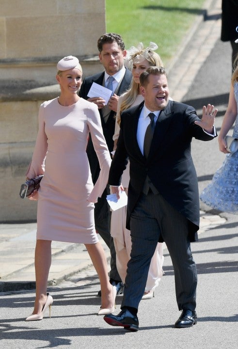 Julia Carey and James Corden at royal wedding