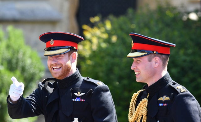 Prince Harry and Prince William at royal wedding
