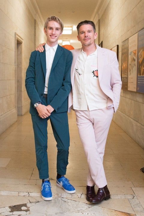 Ethan Hawke and son at new york public library spring dinner
