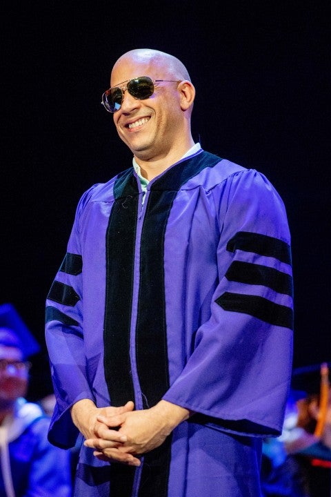 Vin Diesel at Hunter College's 2018 Commencement ceremony in New York on May 30