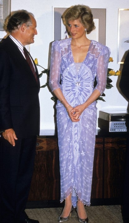Princess Diana pastel purple Zandra Rhodes dress