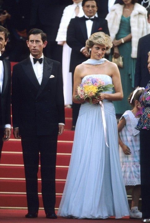 Princess Diana blue dress with scarf