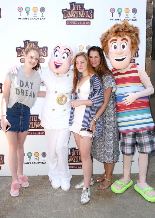 Brooke Shields and her daughters at a 'Hotel Transylvania 3' screening in New York on July 8.