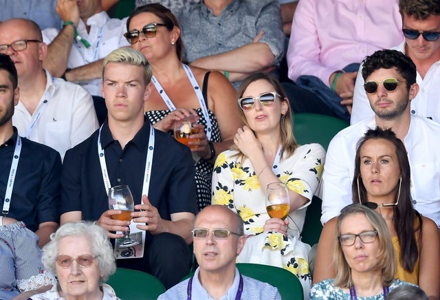 Will Poulter, Laura Carmichael and Michael Fox at Wimbledon 2018