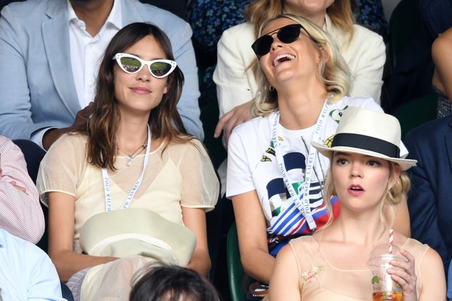 Alexa Chung, Poppy Delevingne and Anya Taylor-Joy at Wimbledon