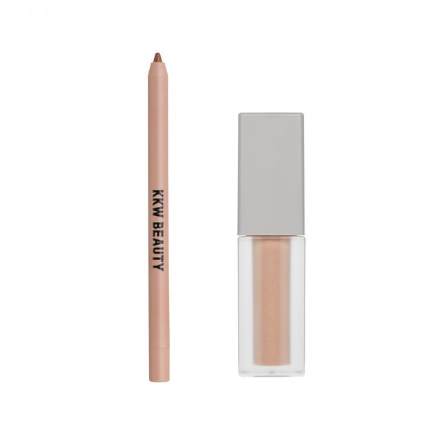 KKW Beauty nude lip liner and gloss