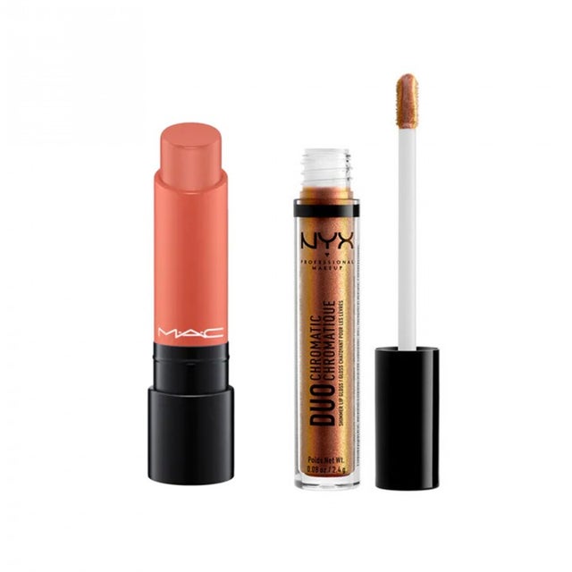MAC Doe Lipstick and NYX Fairplay Lip Gloss