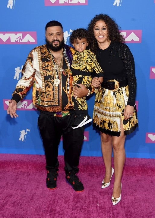DJ Khaled, Nicole Tuck and son Asahd at 2018 vmas