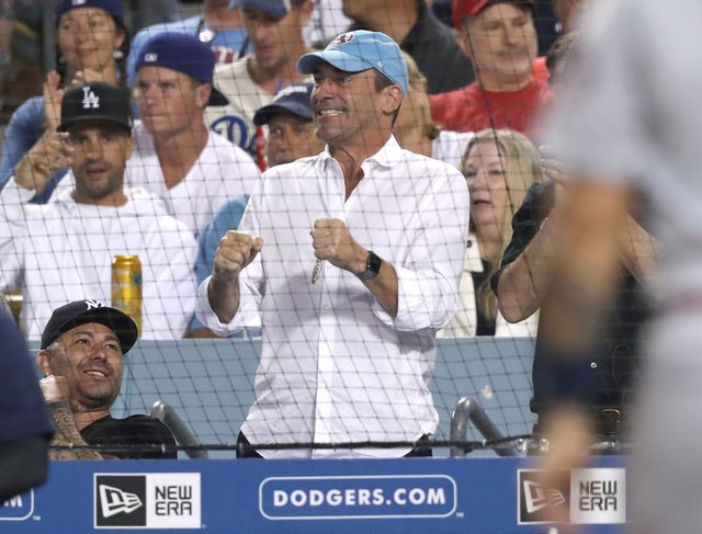 Jon Hamm at Dodgers vs Cardinals game 