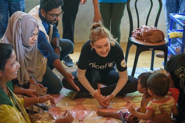 Gigi Hadid working with Unicef