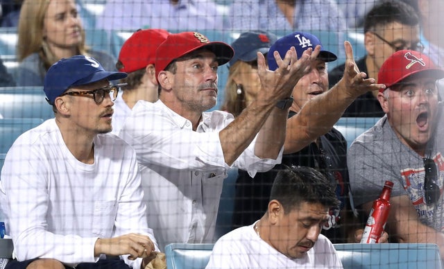 Jon Hamm at Dodgers game on 8/22