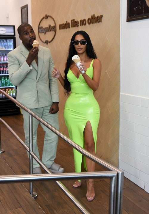 Kanye West and Kim Kardashian get ice cream in Miami