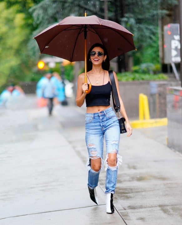 Victoria Justice in NYC rain