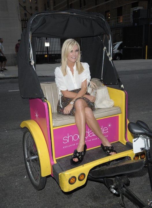 Tinsley Mortimer at shoedazzle pedicab during nyfw