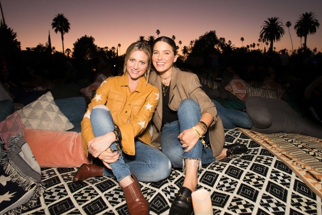 Brittany Snow and Sophia Bush at the Hollywood Forever Cemetery screening of 'Scream'