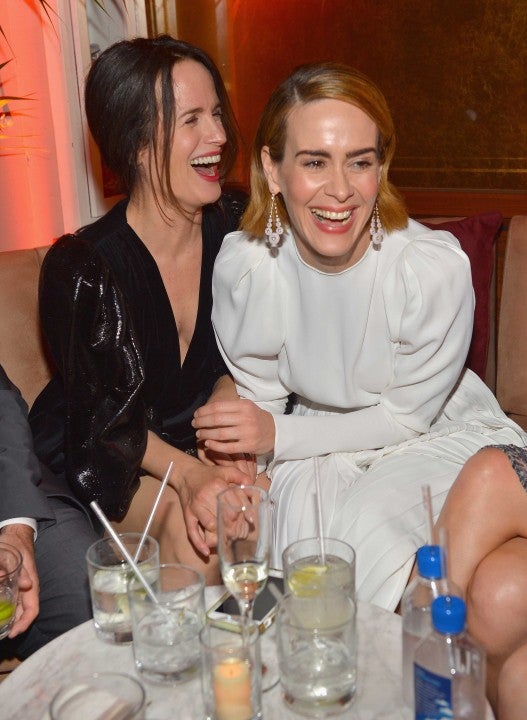 Elizabeth Reaser and Sarah Paulson at a pre-Emmys party on Sept. 15
