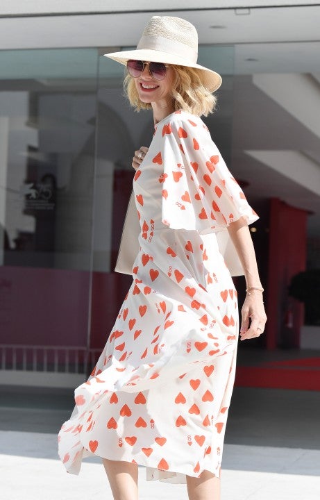 Naomi Watts in heart dress in Venice