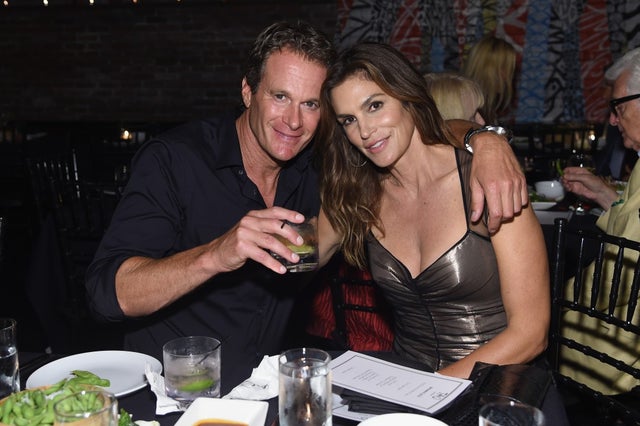 Rande Gerber and Cindy Crawford during nyfw