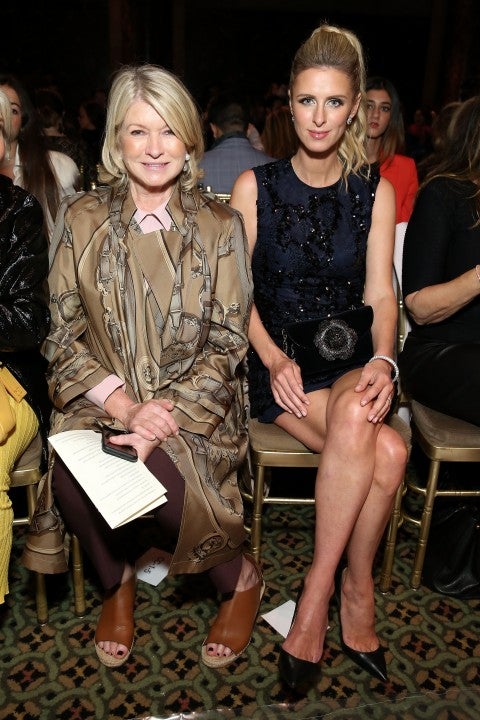 Martha Stewart and Nicky Hilton Rothschild at the Dennis Basso fashion show
