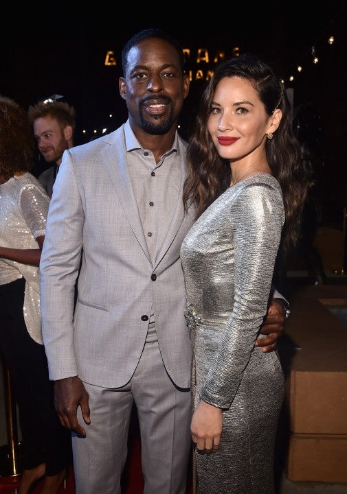 Sterling K Brown and Olivia Munn at The Predator premiere