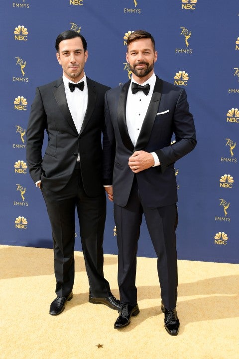 Jwan Yosef and Ricky Martin at 2018 Emmys