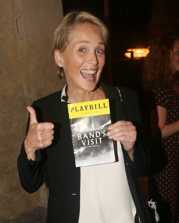 Sharon Stone vists the band's visit on broadway