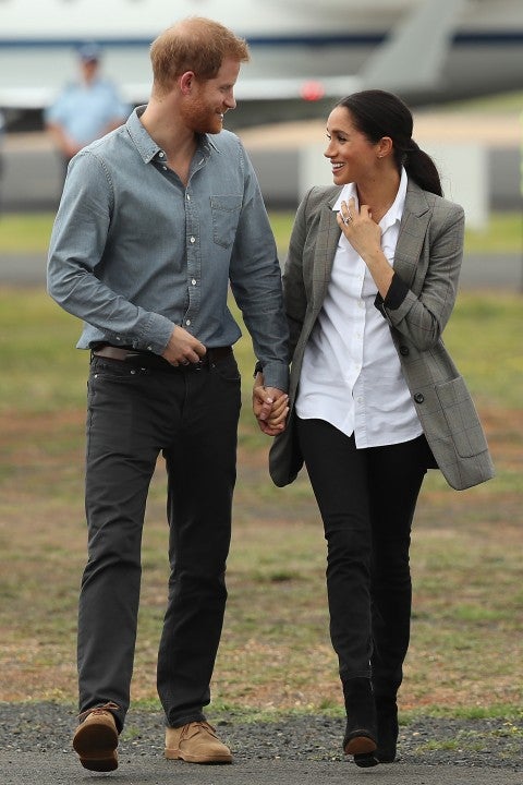 Prince Harry and Meghan Markle at Dubbo airport