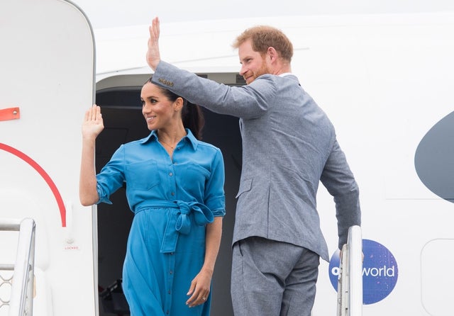 Prince Harry and Meghan Markle leave tonga