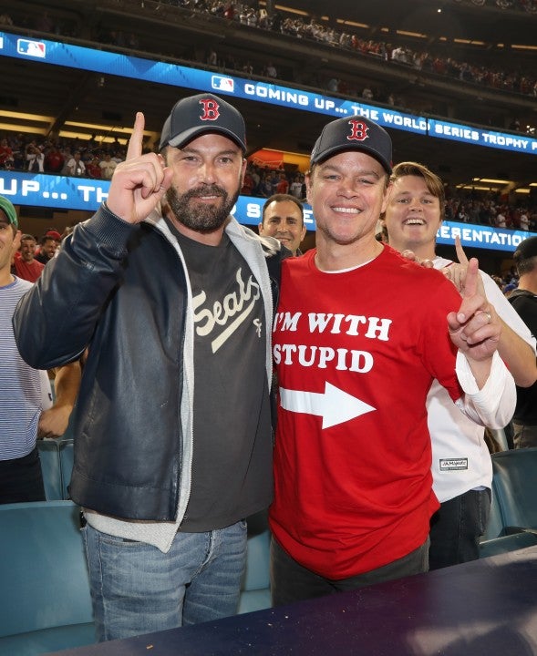 Ben Affleck and Matt Damon at World Seires 2018