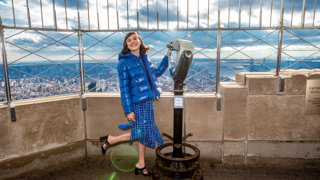 MILLIE BOBBY BROWN at ceremonial lighting of the Empire State Building in honor of World Children’s Day.