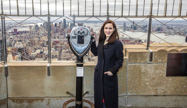 Rachel Brosnahan at empire state building