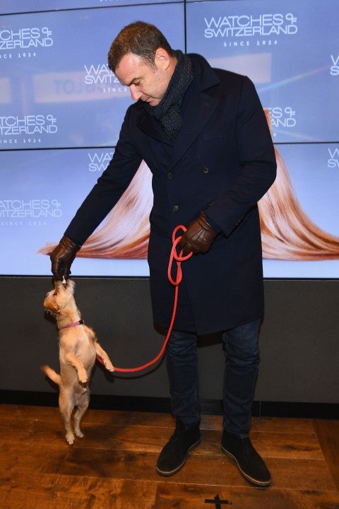 Liev Schreiber with his dog