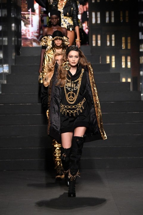 Gigi Hadid on Moschino x H&M runway
