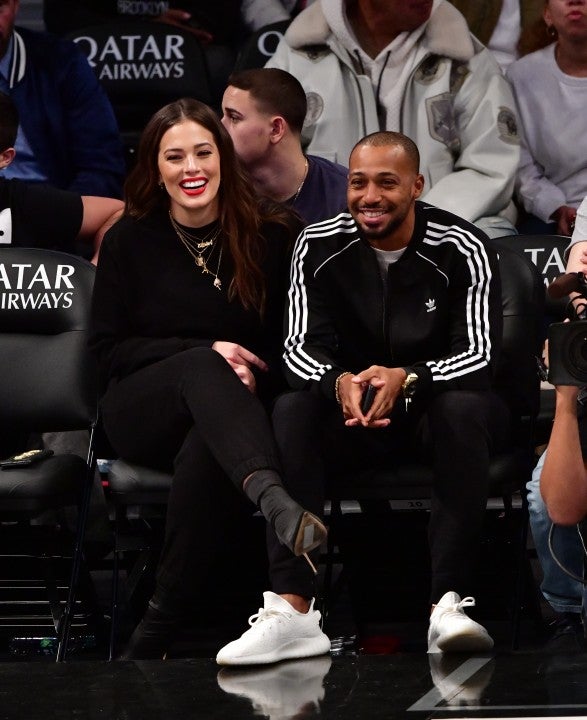 Ashley Graham and Justin Ervin at Nets/76ers game