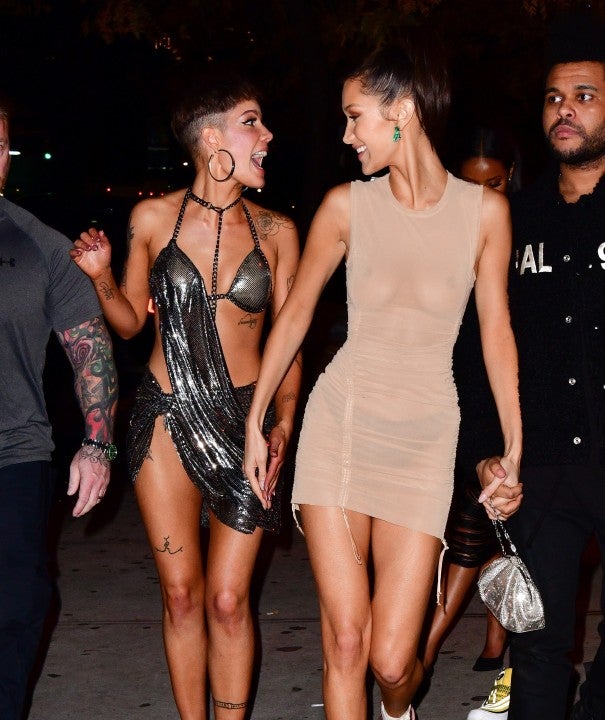 Halsey and Bella Hadid after vs fashion show