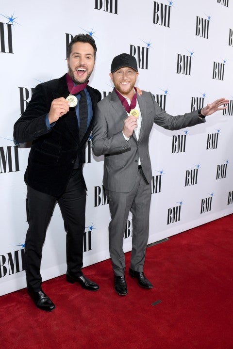 Luke Bryan and Cole Swindell at bmi country awards